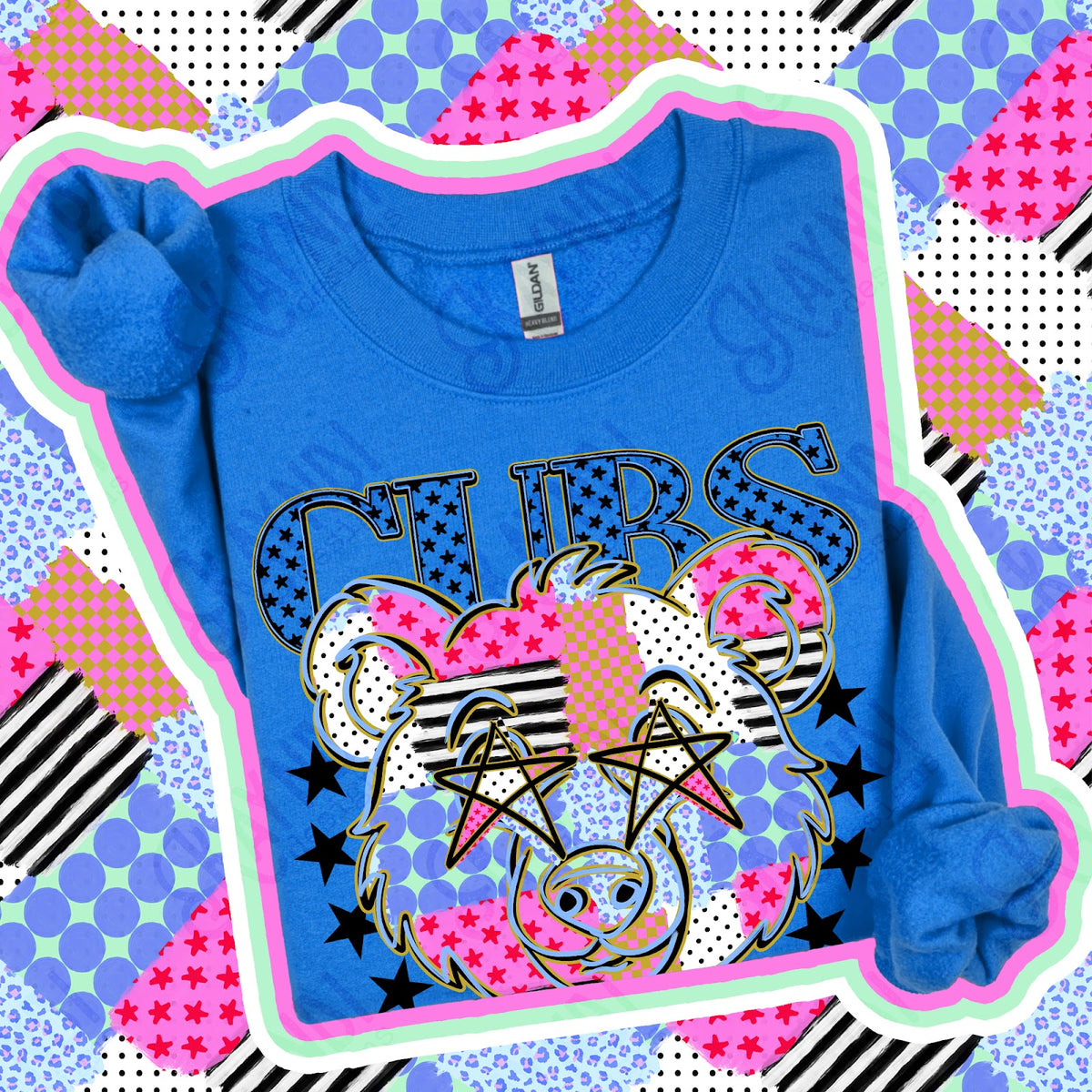 Patchwork Varisty Stars Cubs Top