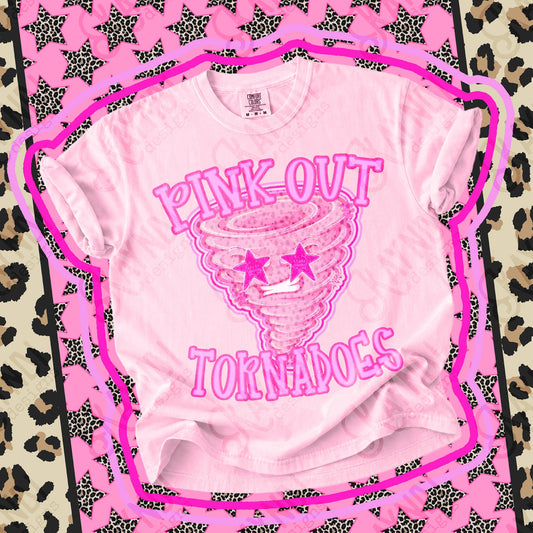 Pink Out Tornadoes Top design mockup