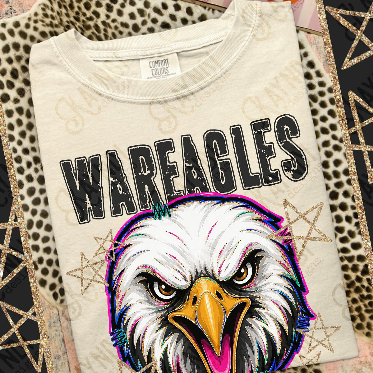 Grunge Varsity War Eagles 2 Top