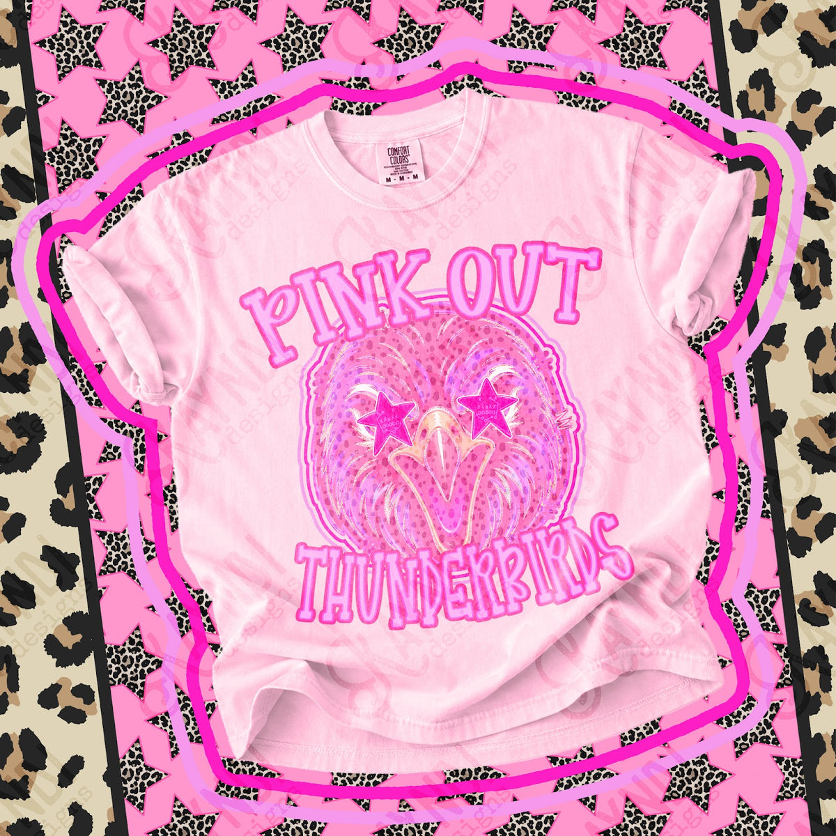 Pink Out Thunderbirds 3 Top design mockup