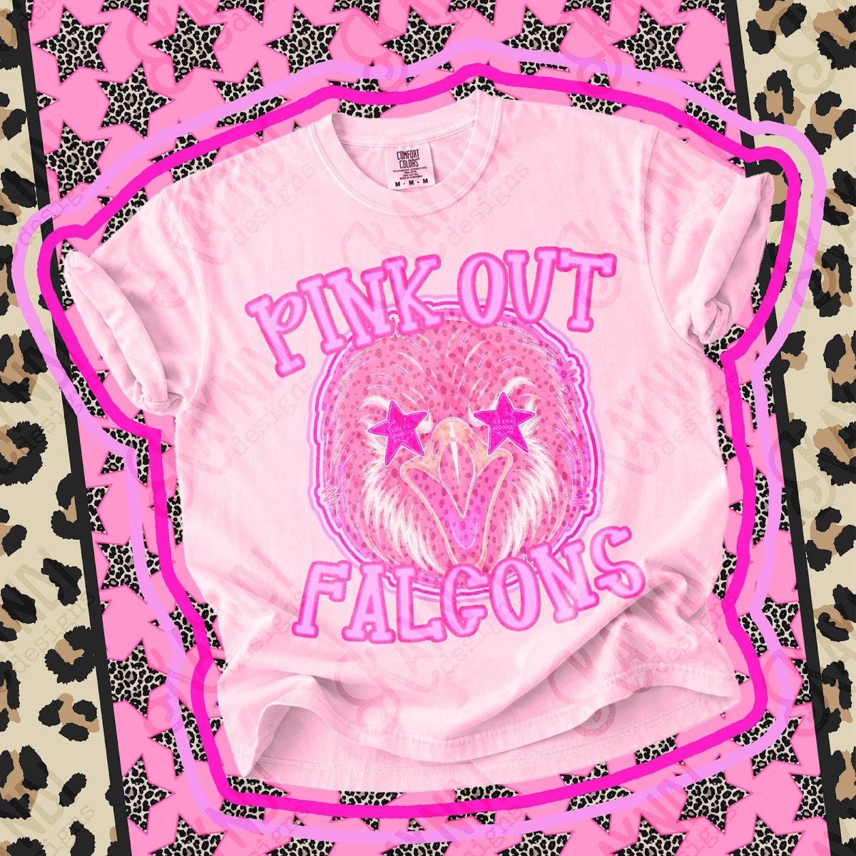 Pink Out Falcons Top design mockup