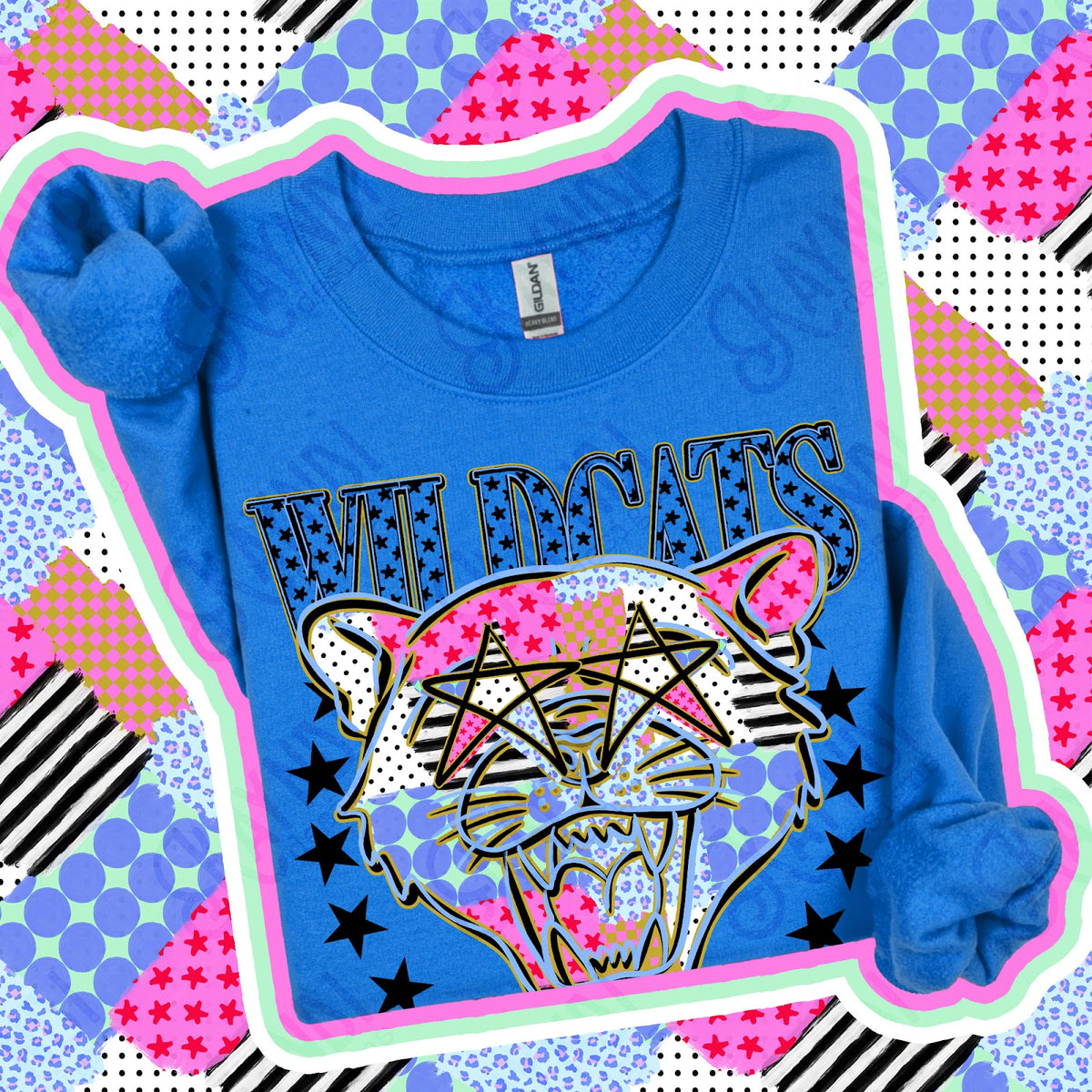 Patchwork Varisty Stars Wildcats 3 Top