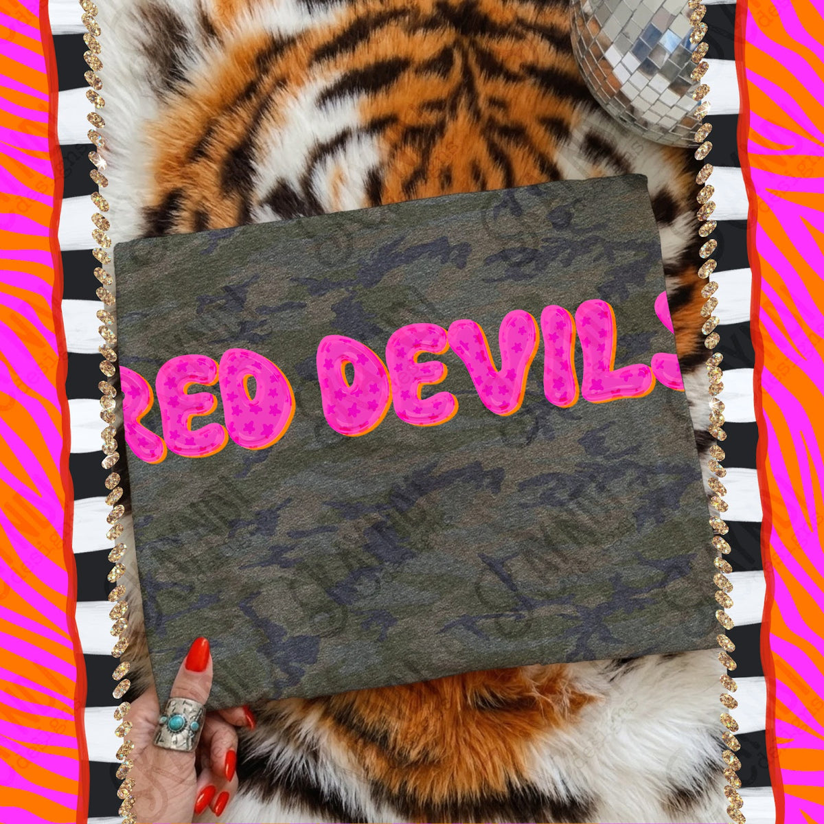 Bubble Stars Red Devils Top
