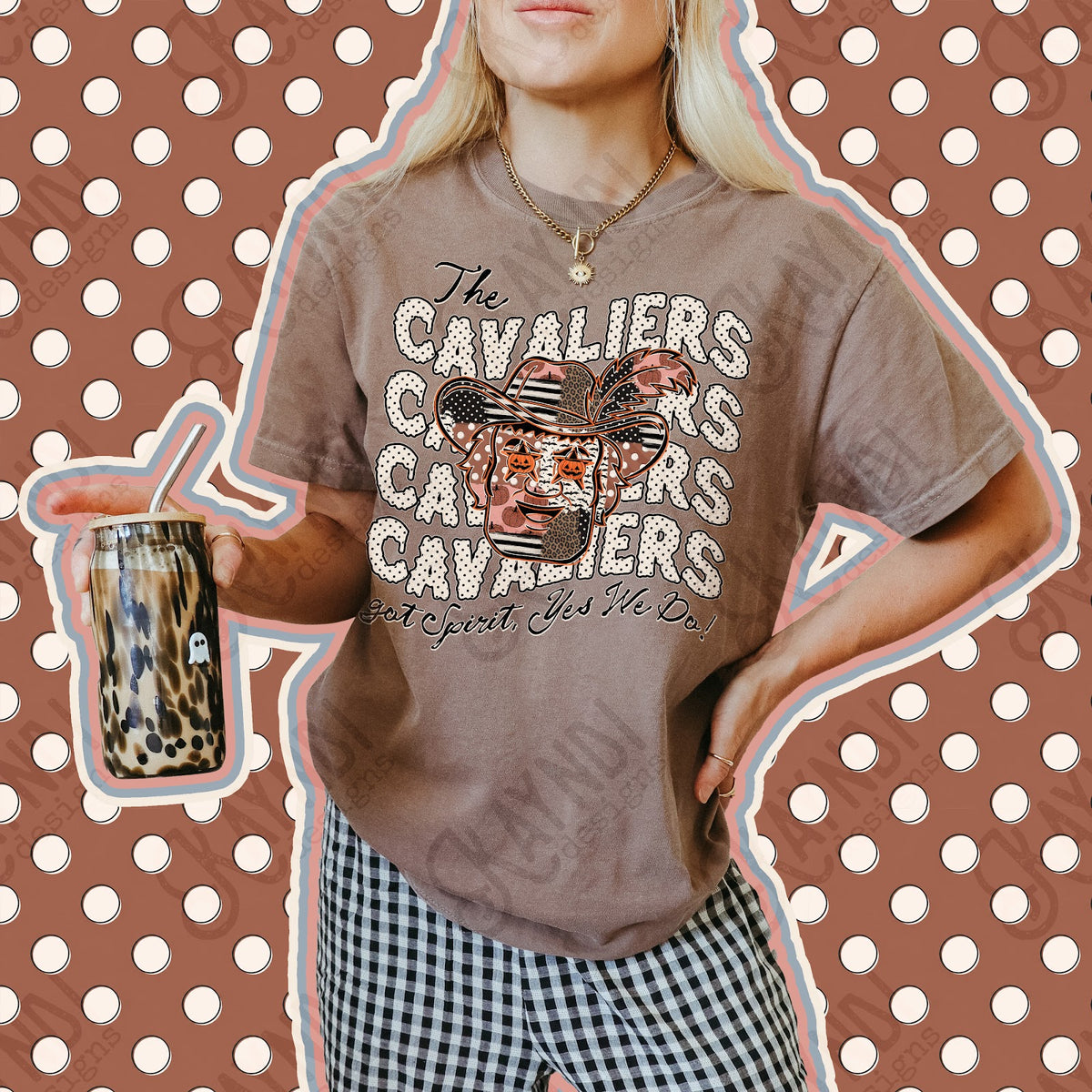 Patchwork Pumpkin Spirit Cavaliers Top
