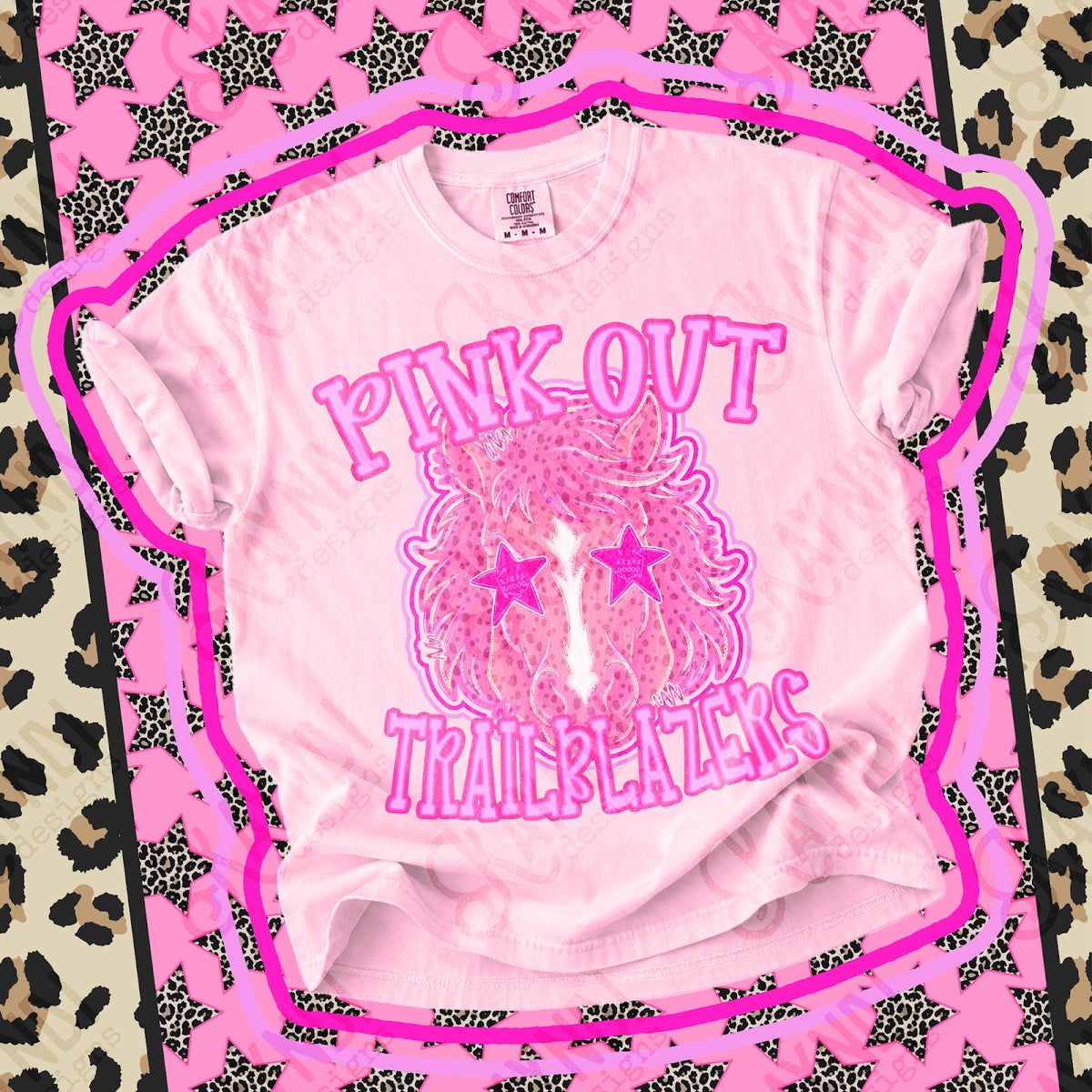 Pink Out Trailblazers 3 Top design mockup