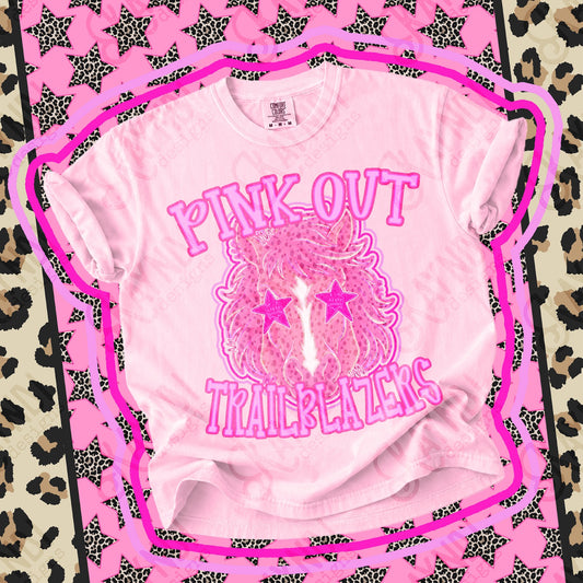 Pink Out Trailblazers 3 Top design mockup