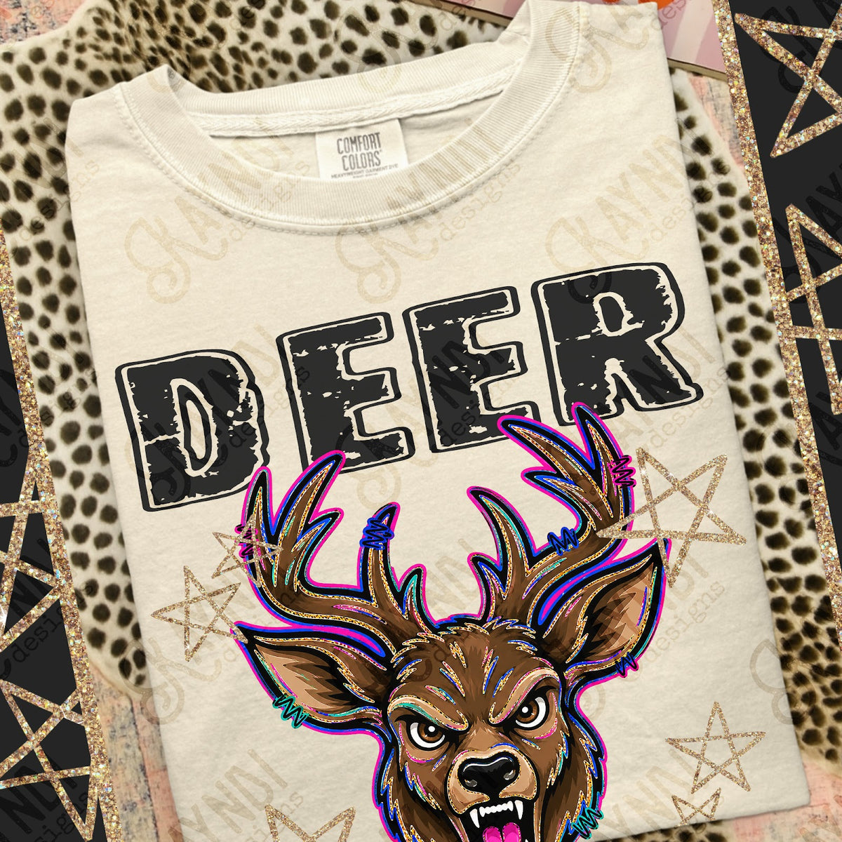Grunge Varsity Deer Top