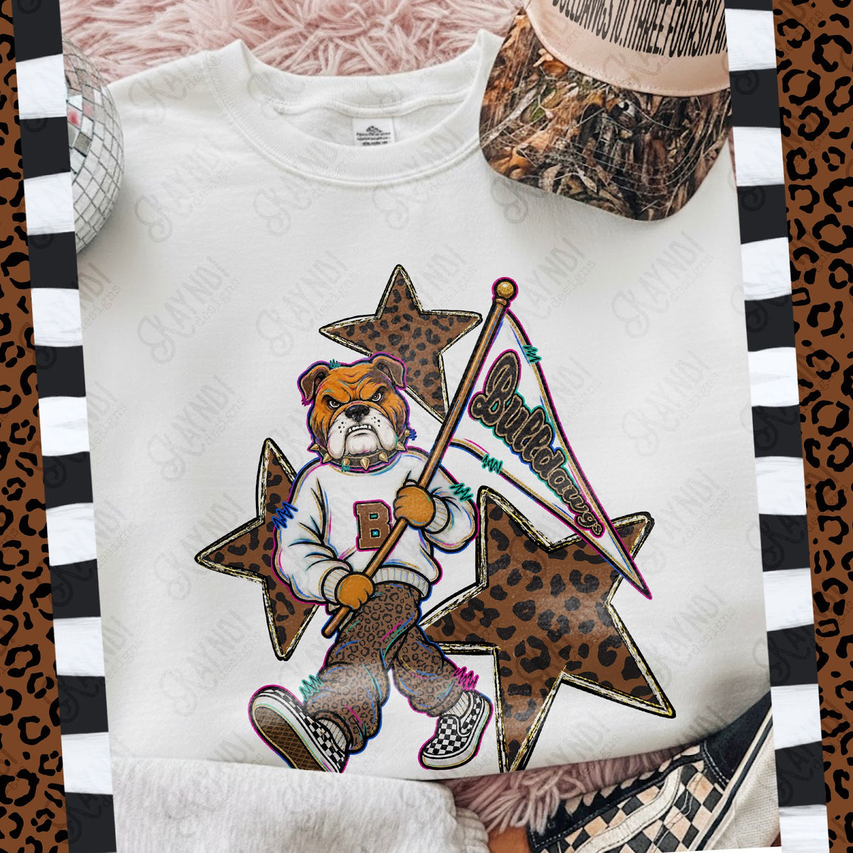 Leopard Sweats Bulldawgs 10.1three.foursix AM 4 Top