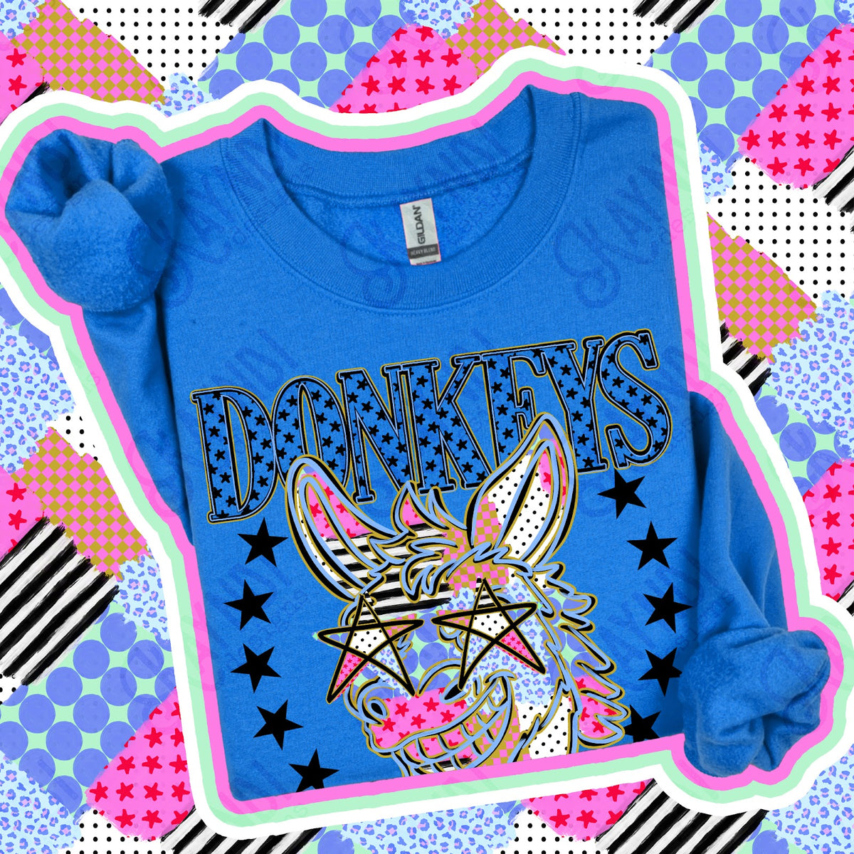 Patchwork Varisty Stars Donkeys Top