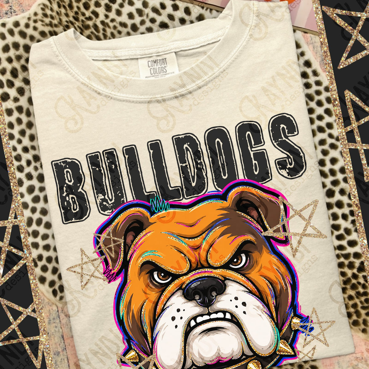 Grunge Varsity Bulldogs 4 Top