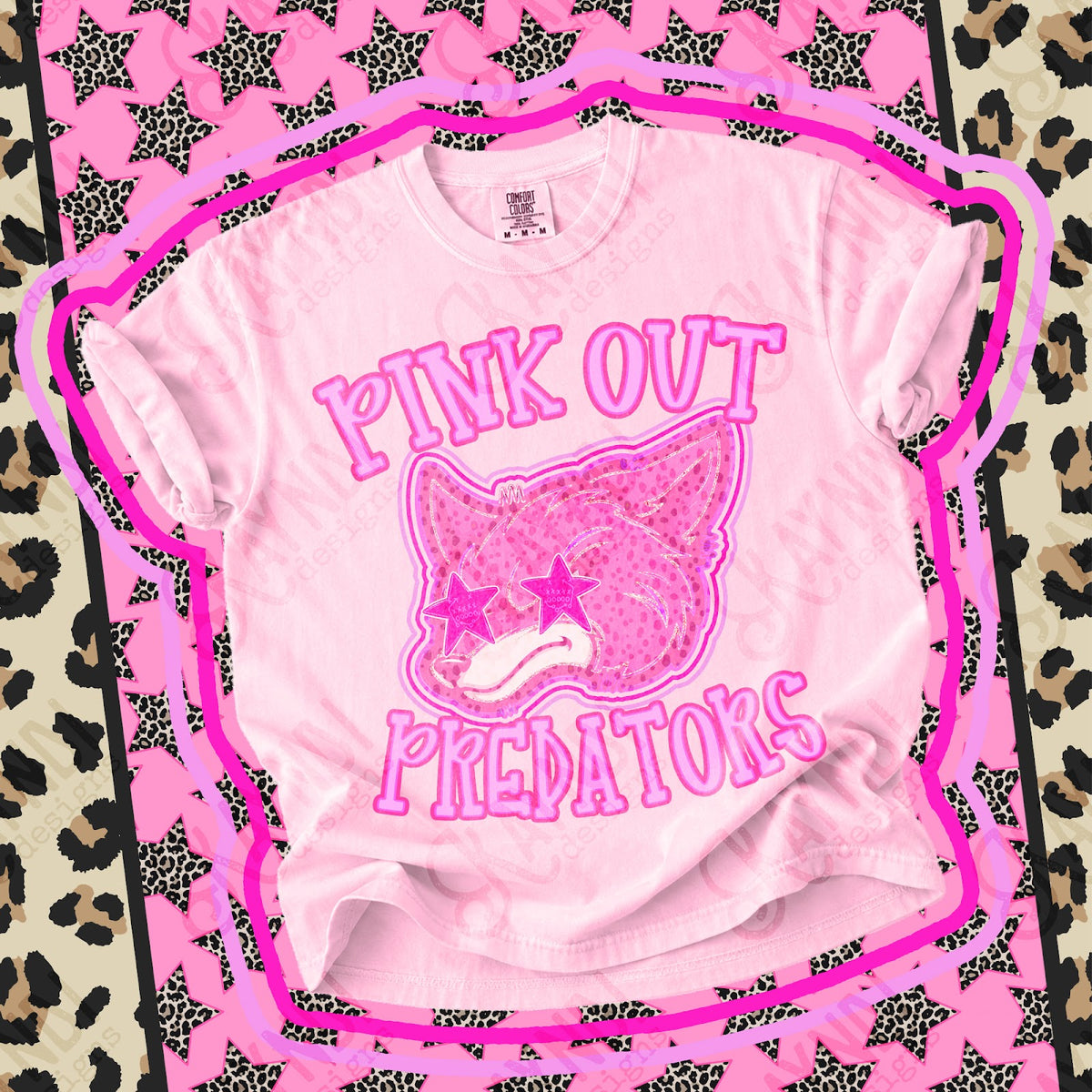 Pink Out Predators Top design mockup