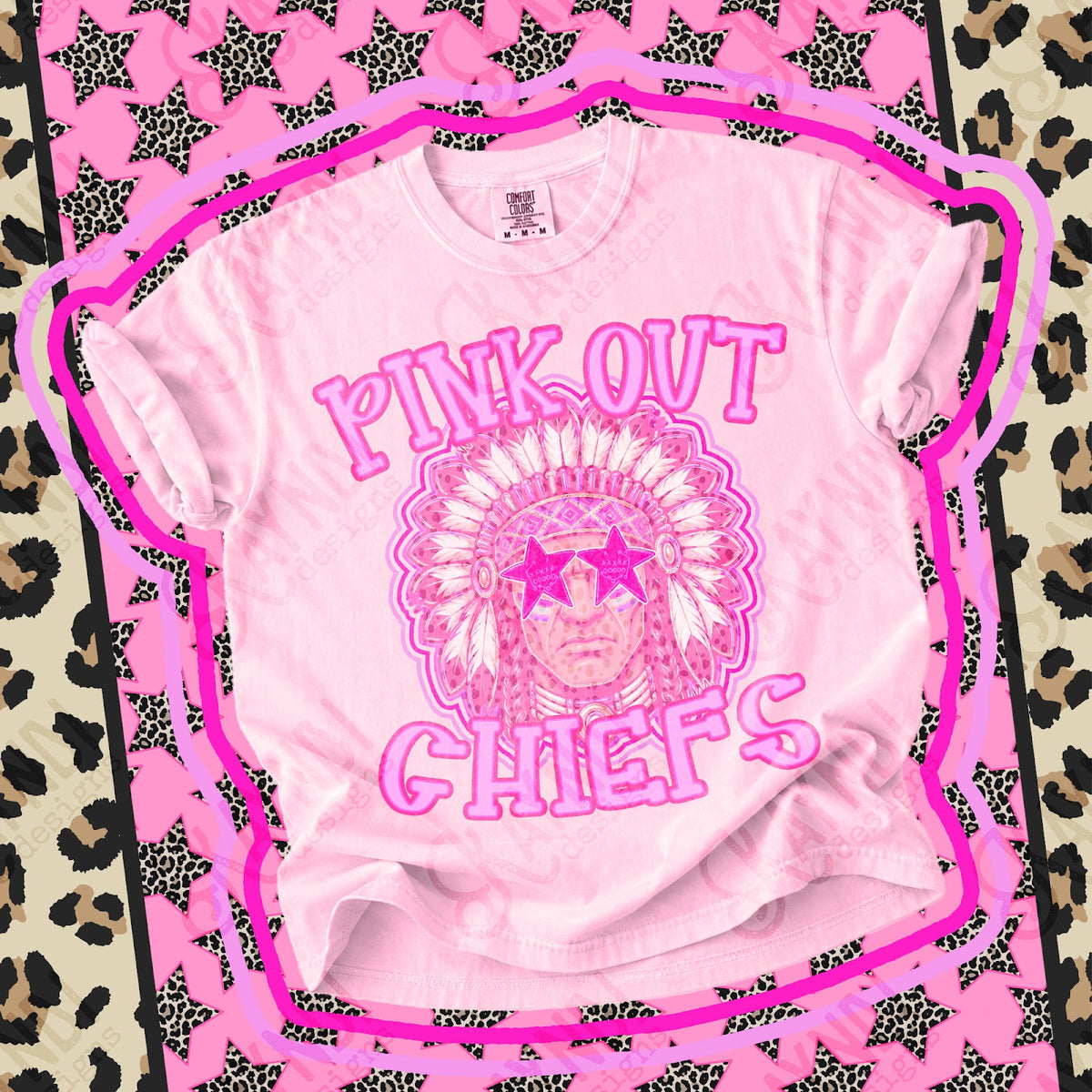 Pink Out Chiefs 3 Top design mockup