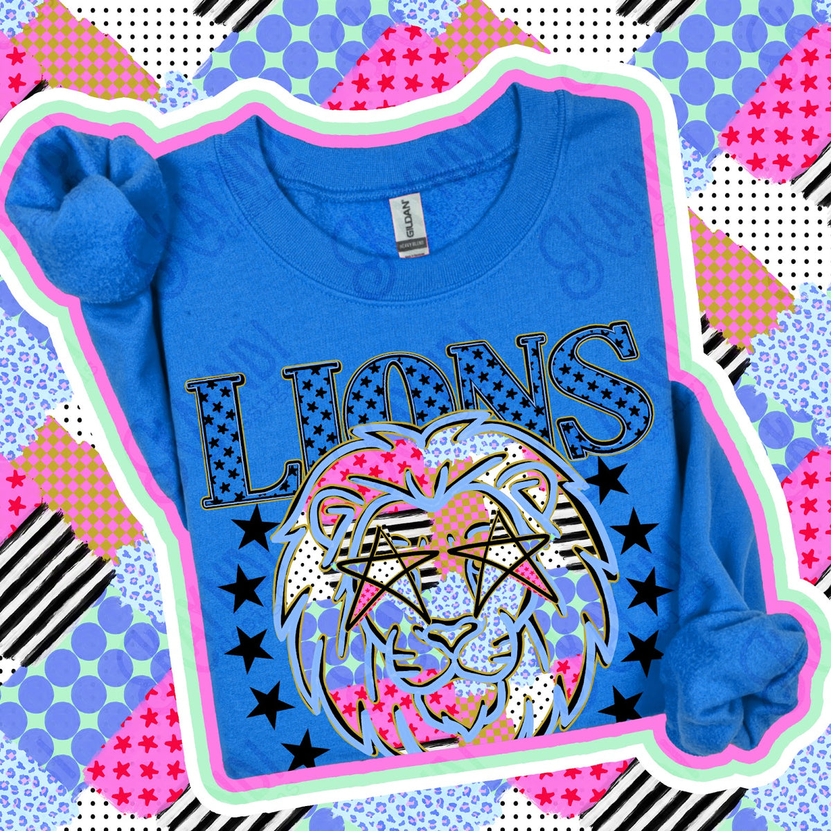 Patchwork Varisty Stars Lions Top