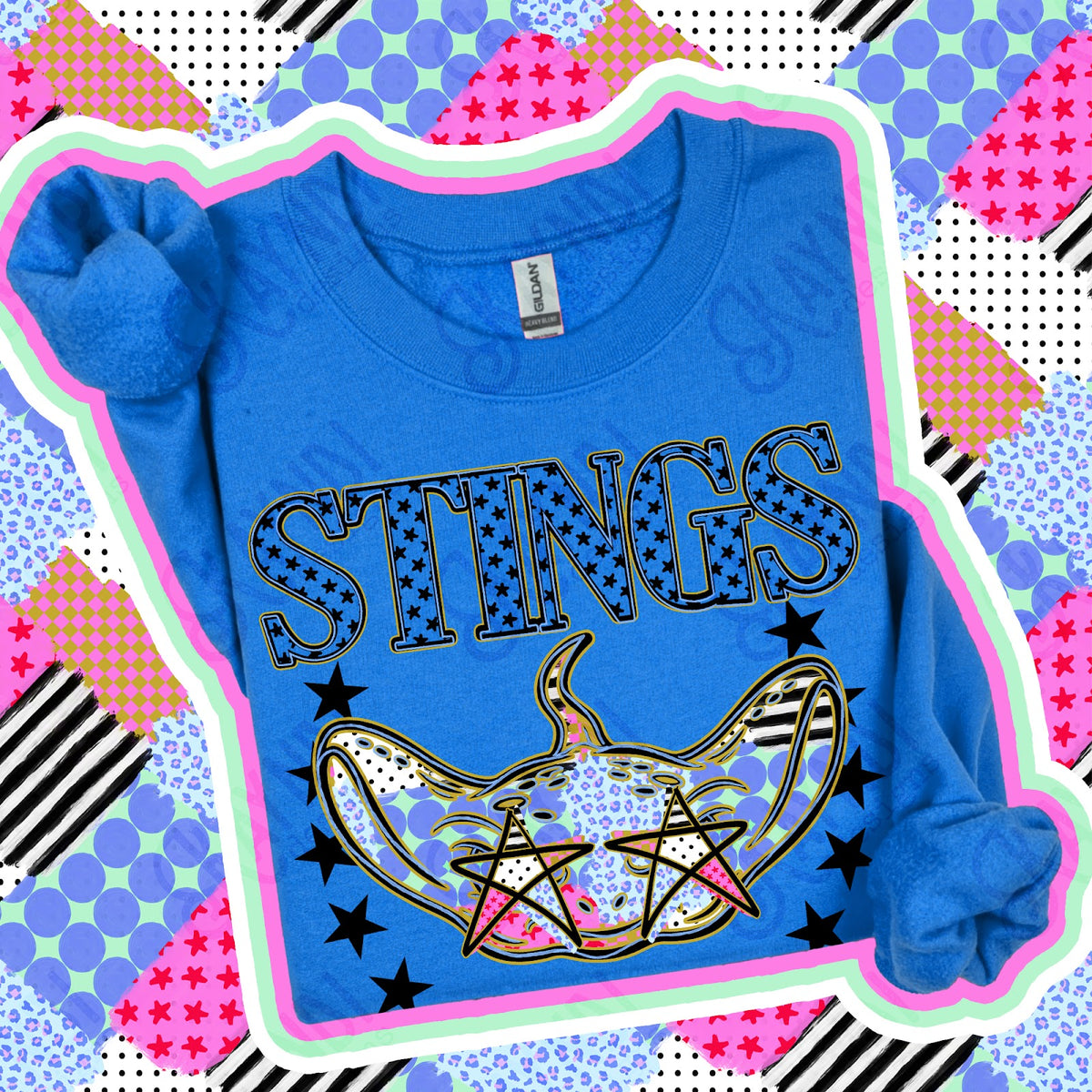 Patchwork Varisty Stars Stings Top