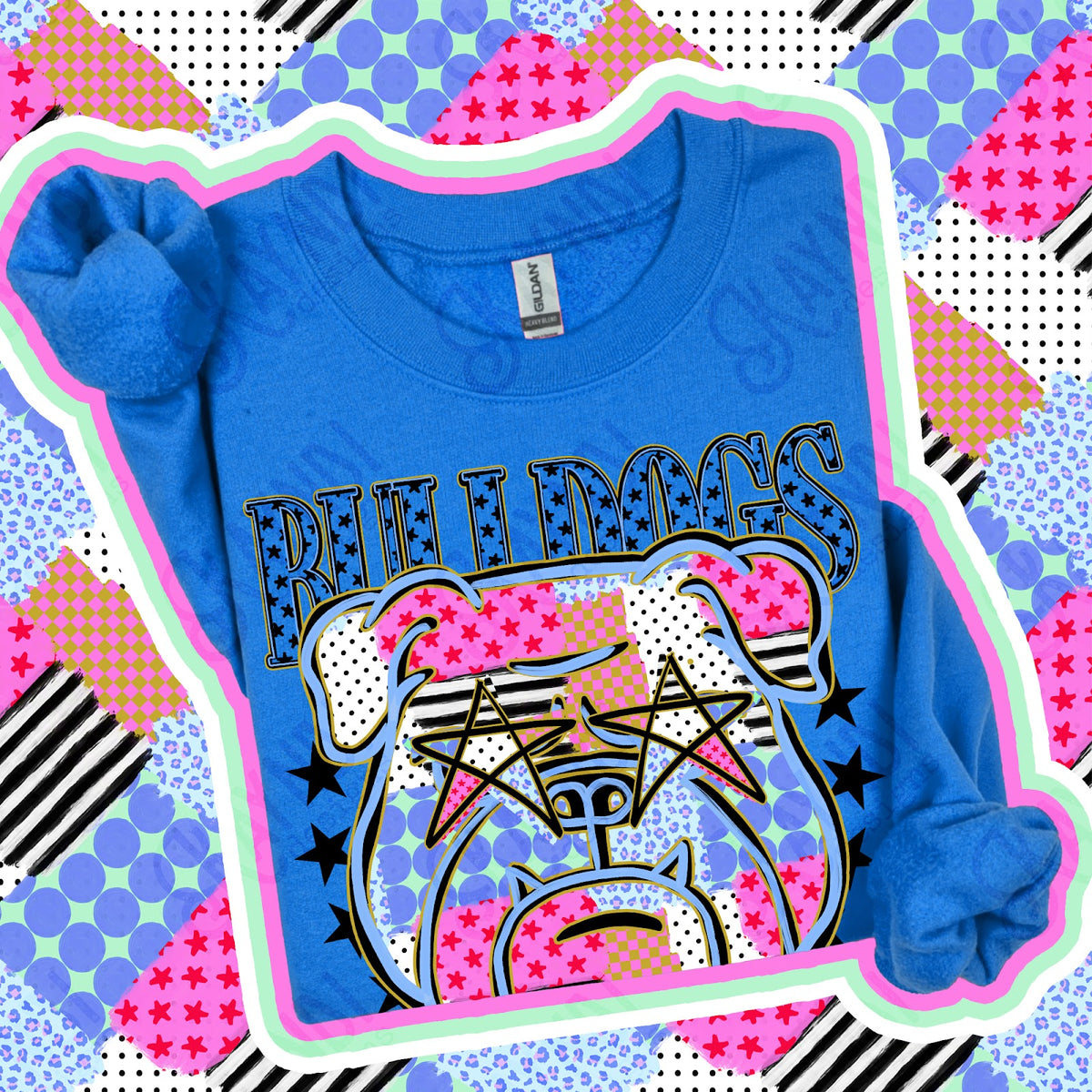 Patchwork Varisty Stars Bulldogs Top