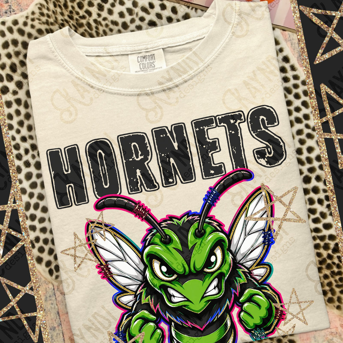 Grunge Varsity Hornets 6 Top