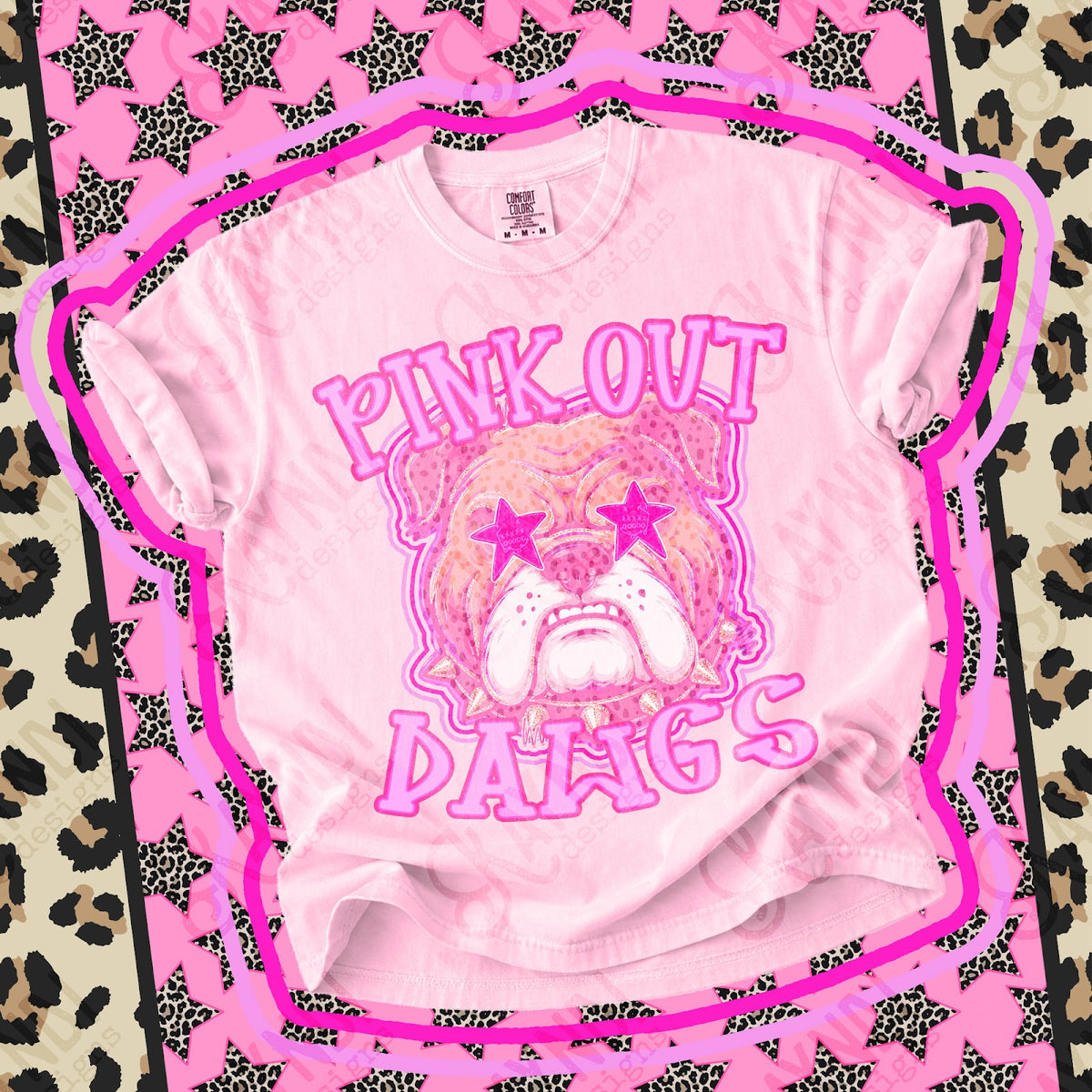 Pink Out Dawgs 3 Top design mockup