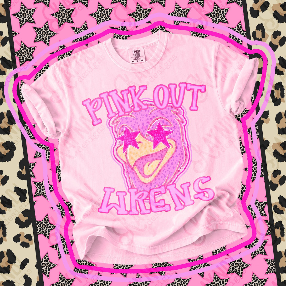 Pink Out Wrens Top design mockup