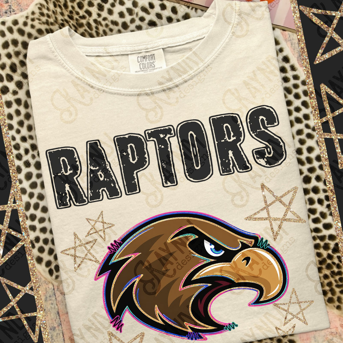 Grunge Varsity Raptors Top