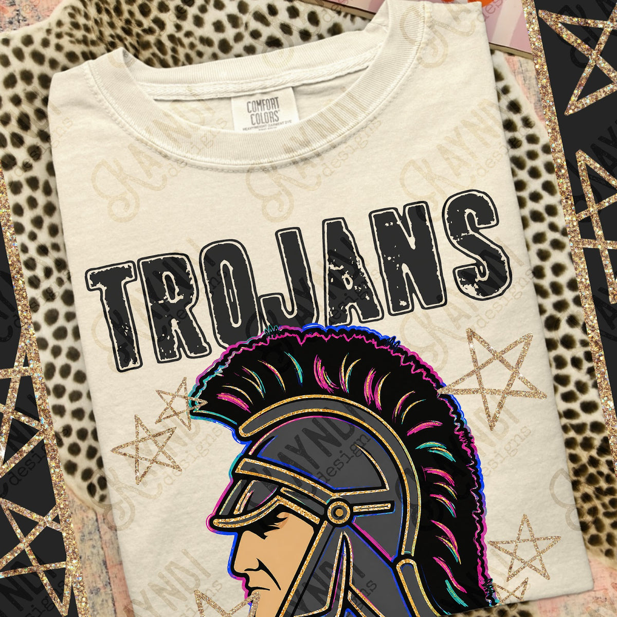 Grunge Varsity Trojans 2 Top