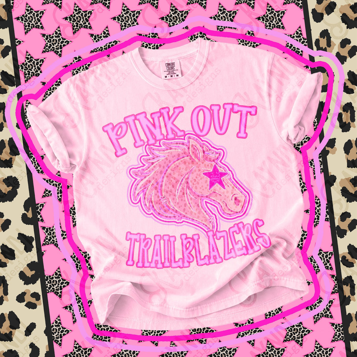 Pink Out Trailblazers 6 Top design mockup