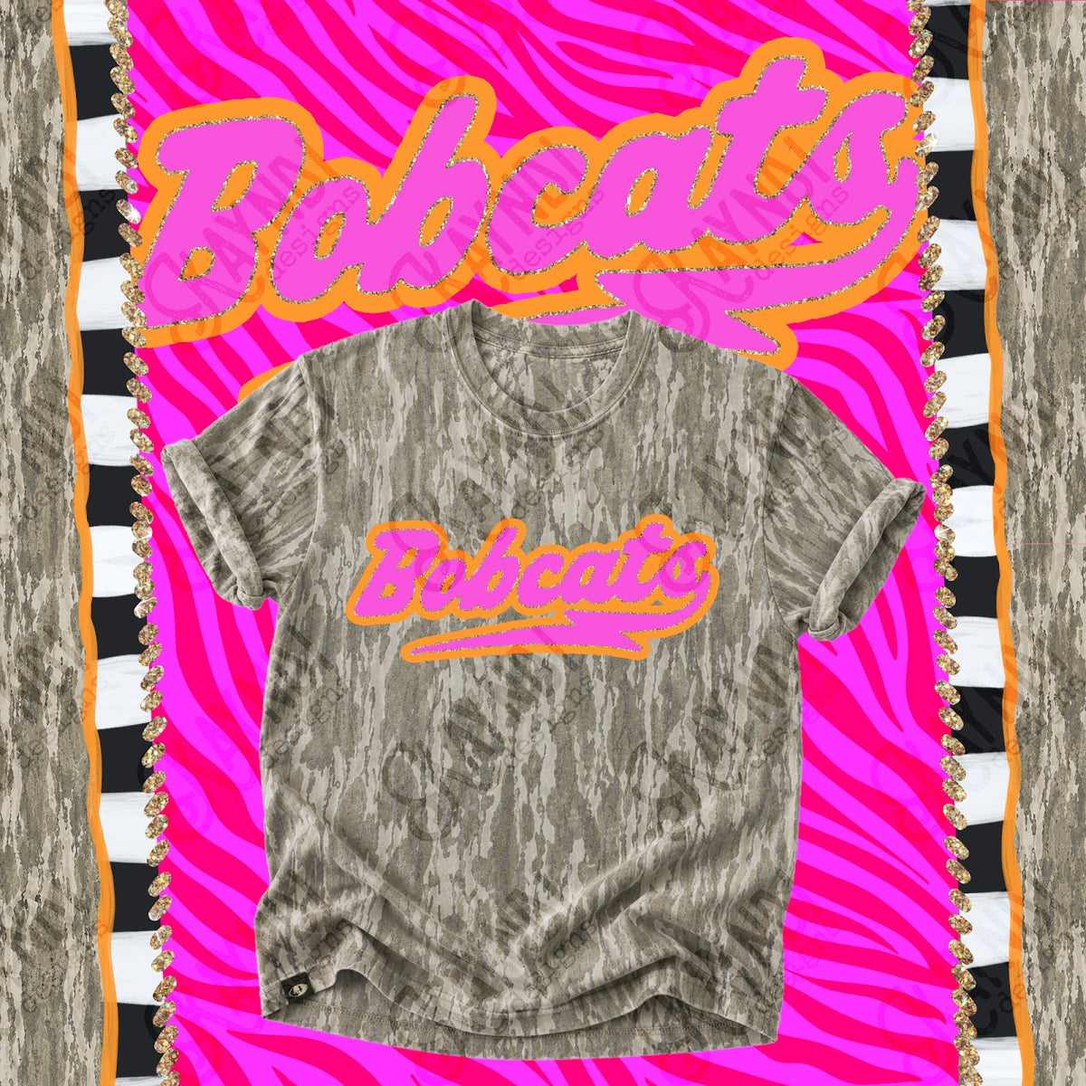 Prism Script Bobcats Top