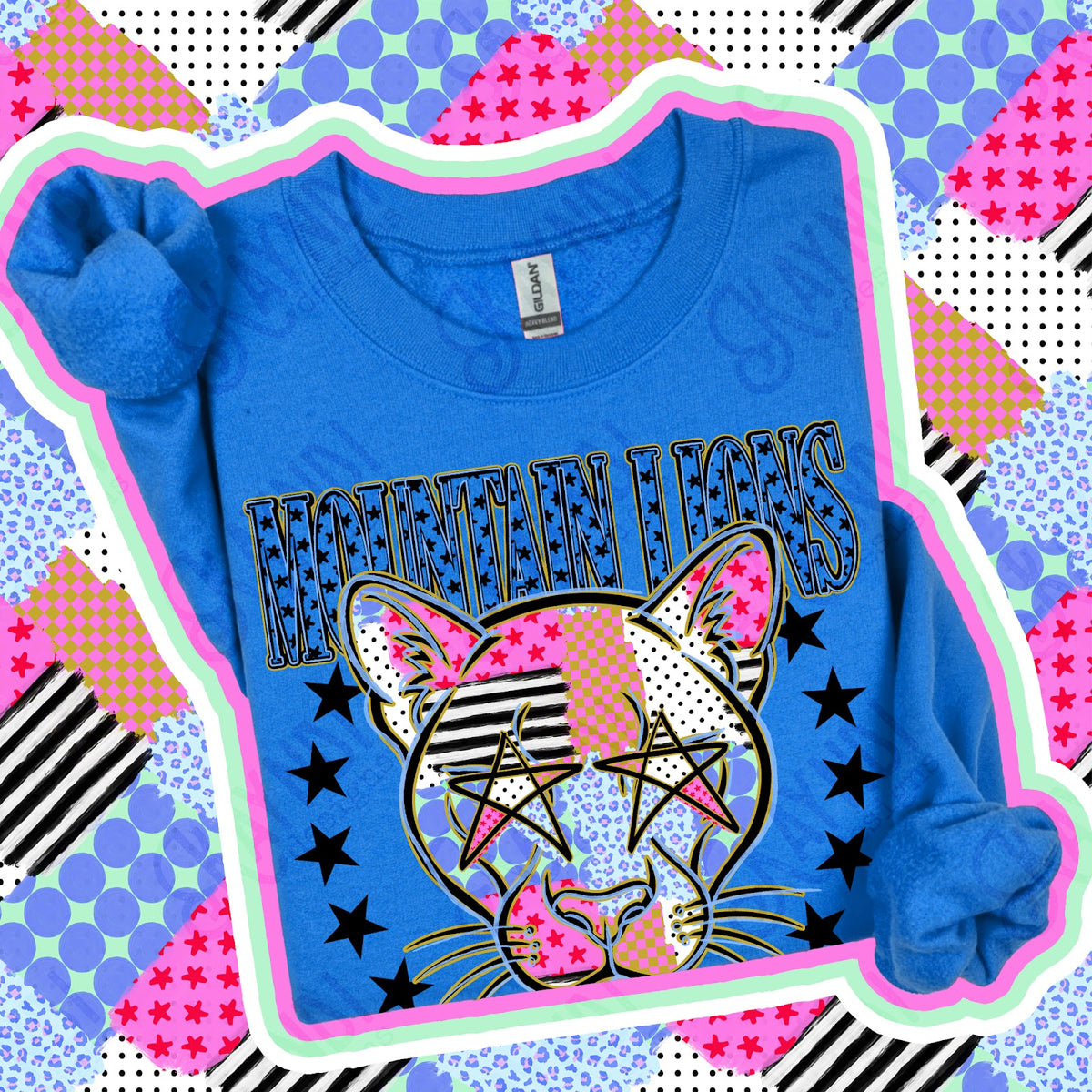 Patchwork Varisty Stars Mountain Lions Top