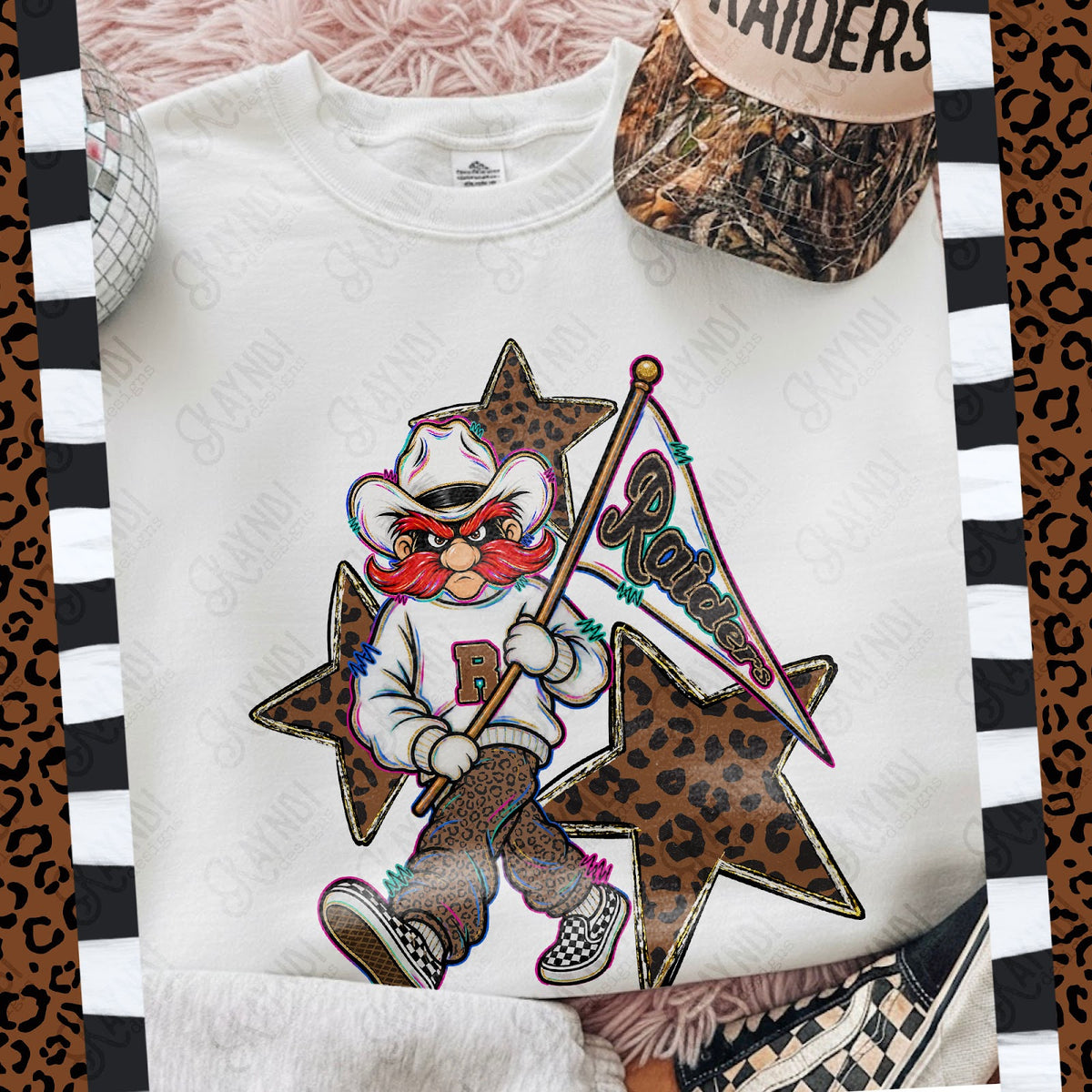 Leopard Sweats Raiders 6 Top