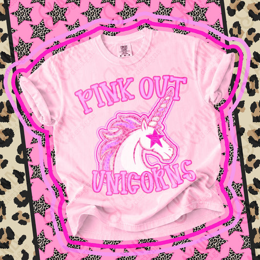 Pink Out Unicorns Top design mockup