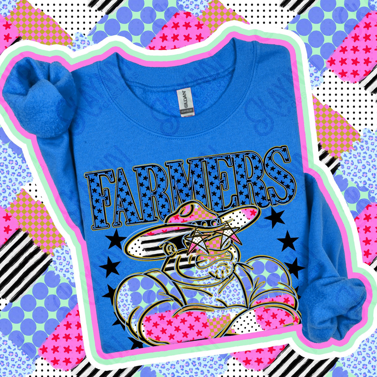 Patchwork Varisty Stars Farmers Top