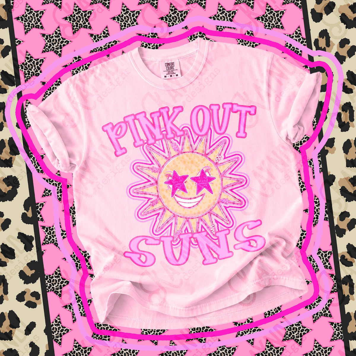 Pink Out Suns Top design mockup