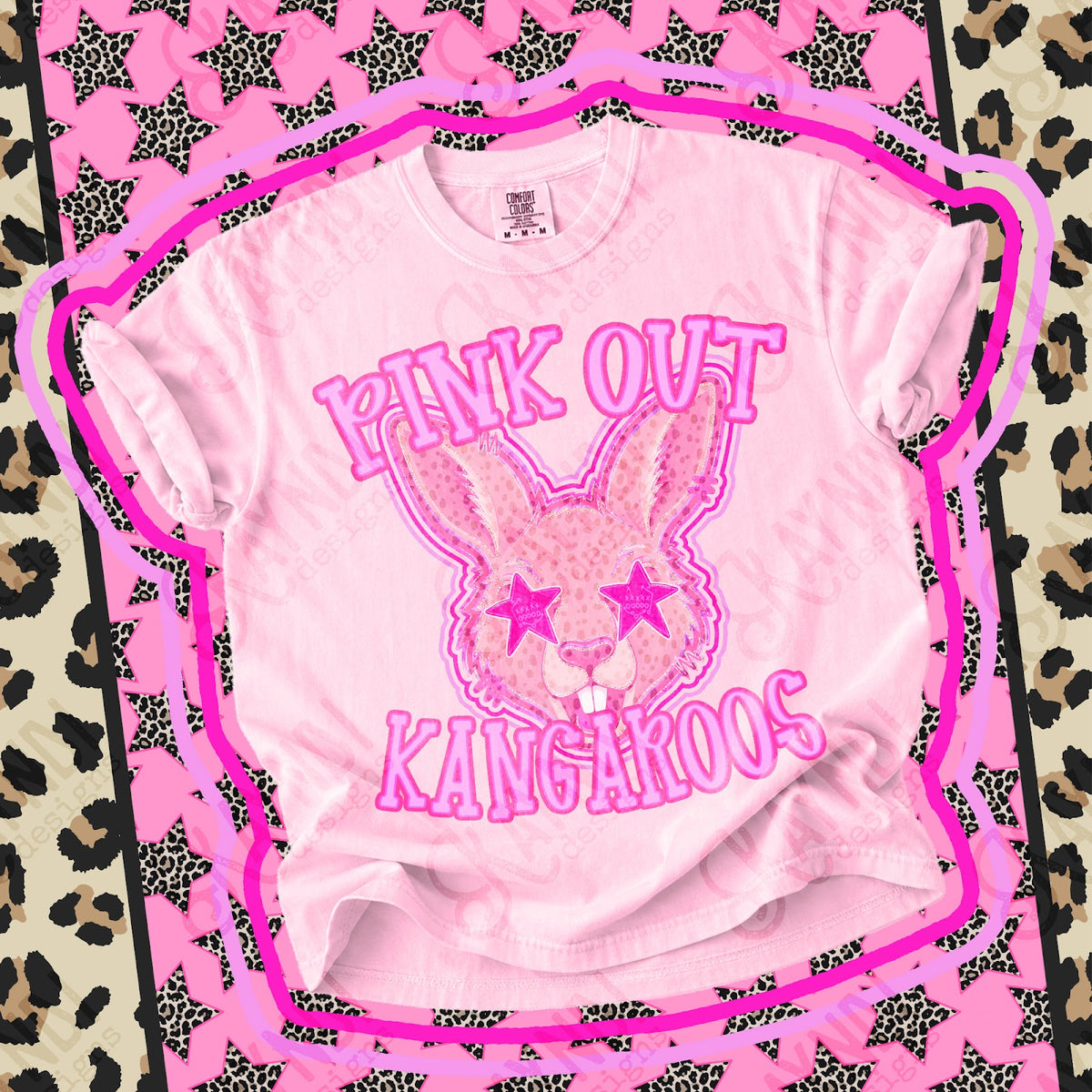 Pink Out Kangaroos Top design mockup