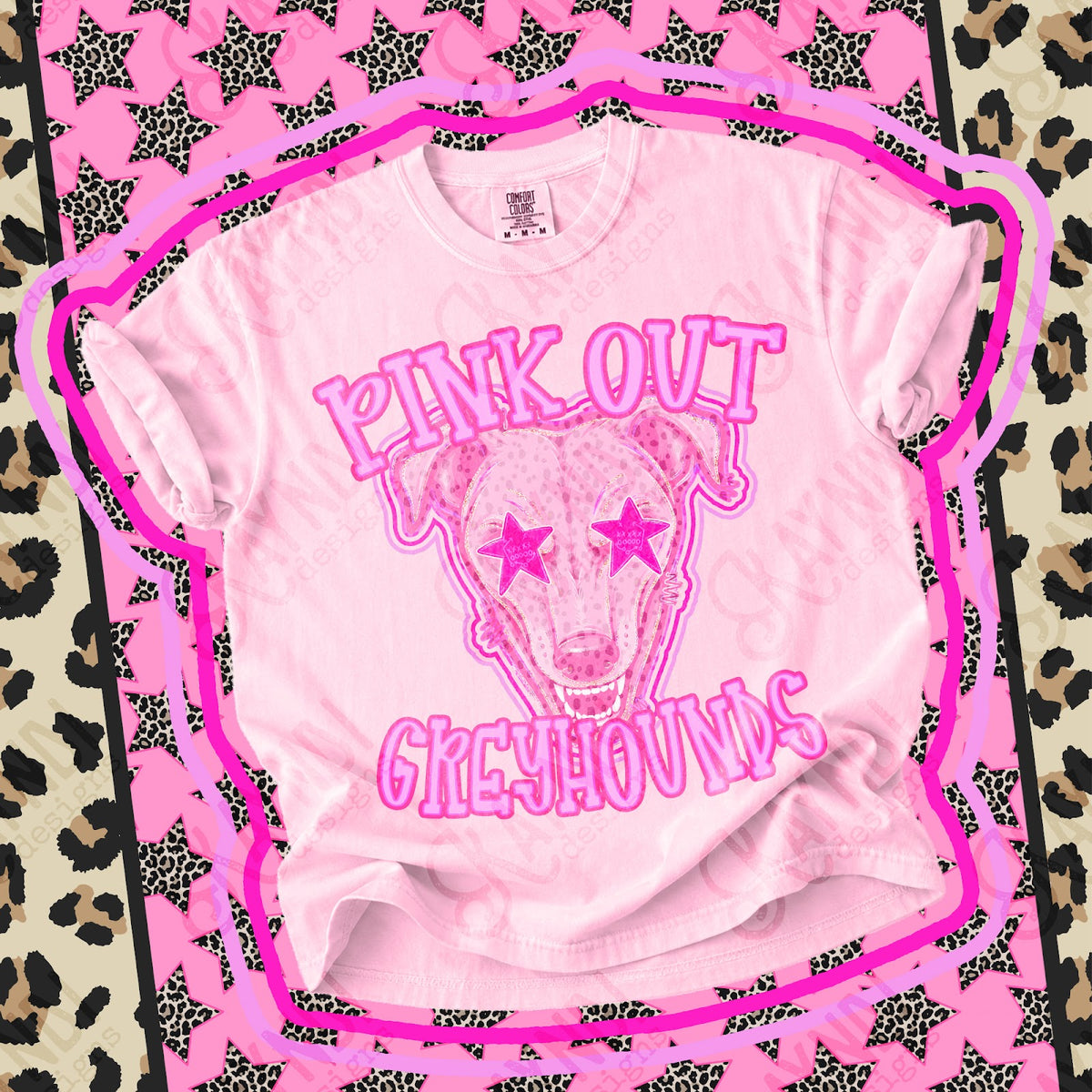 Pink Out Greyhounds Top design mockup