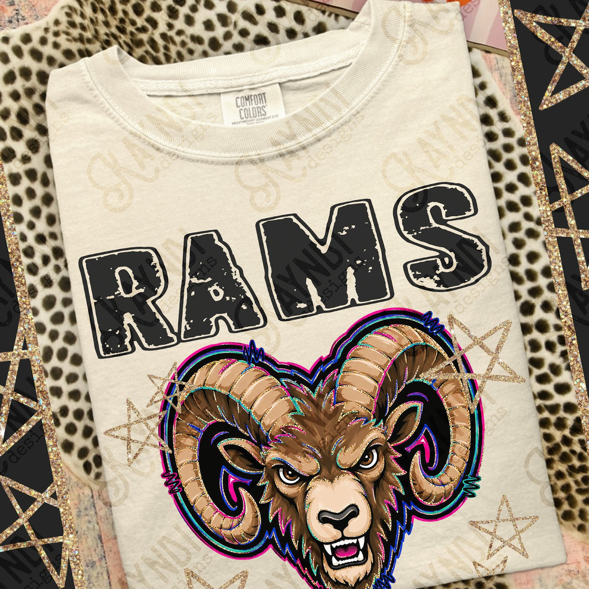 Grunge Varsity Rams Top