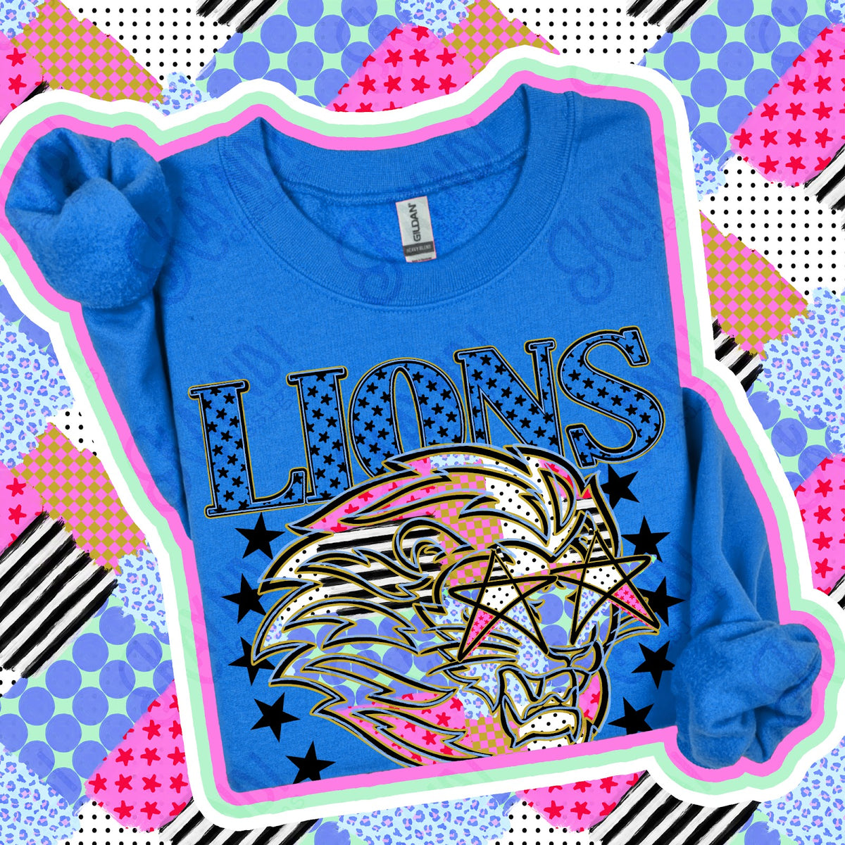 Patchwork Varisty Stars Lions 4 Top