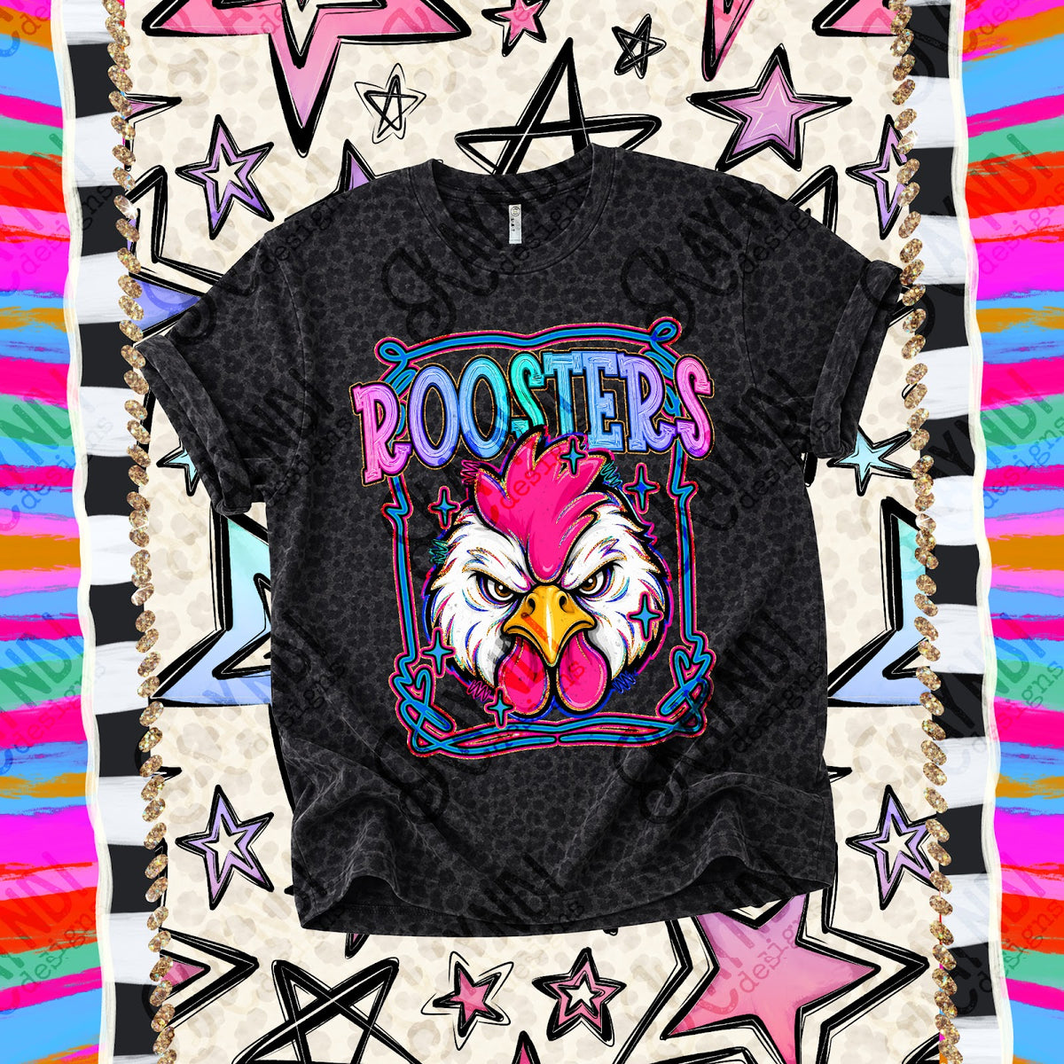 Retro Pop Roosters Top