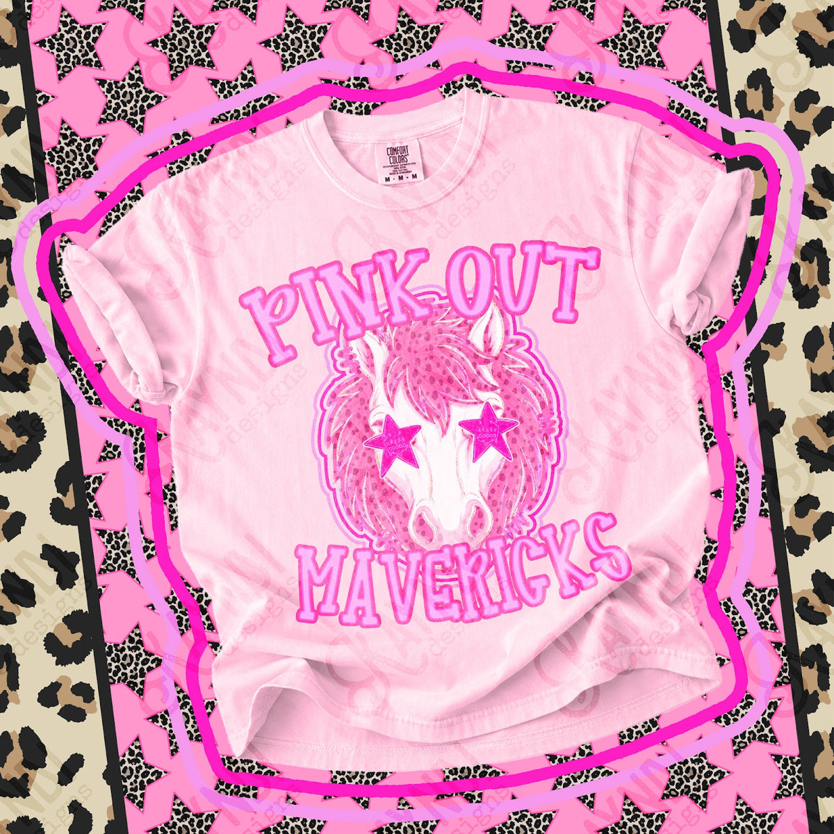Pink Out Mavericks 7 Top design mockup