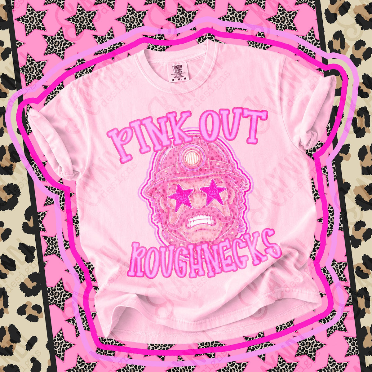 Pink Out Roughnecks Top design mockup
