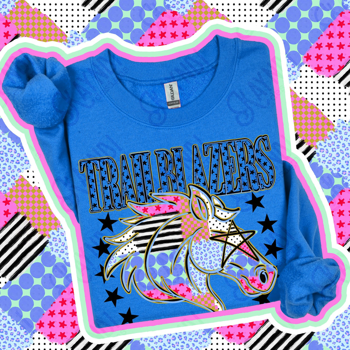 Patchwork Varisty Stars Trailblazers Top