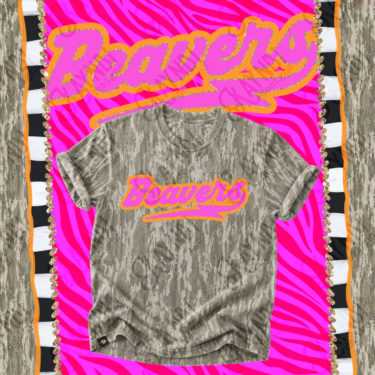 Prism Script Beavers Top
