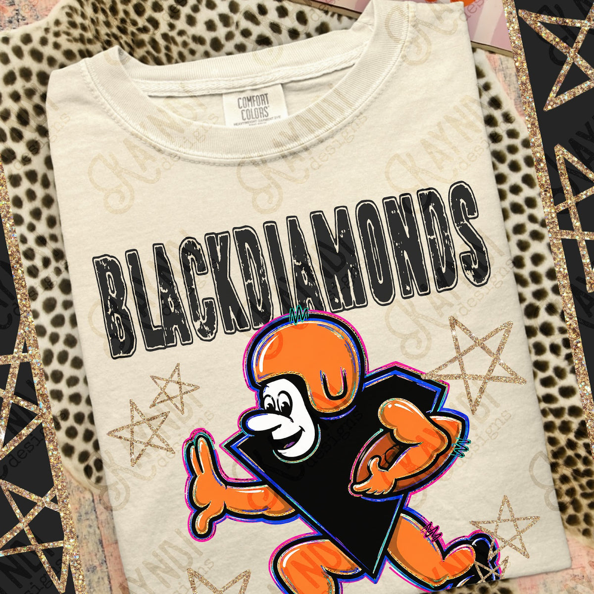Grunge Varsity Black Diamonds Top