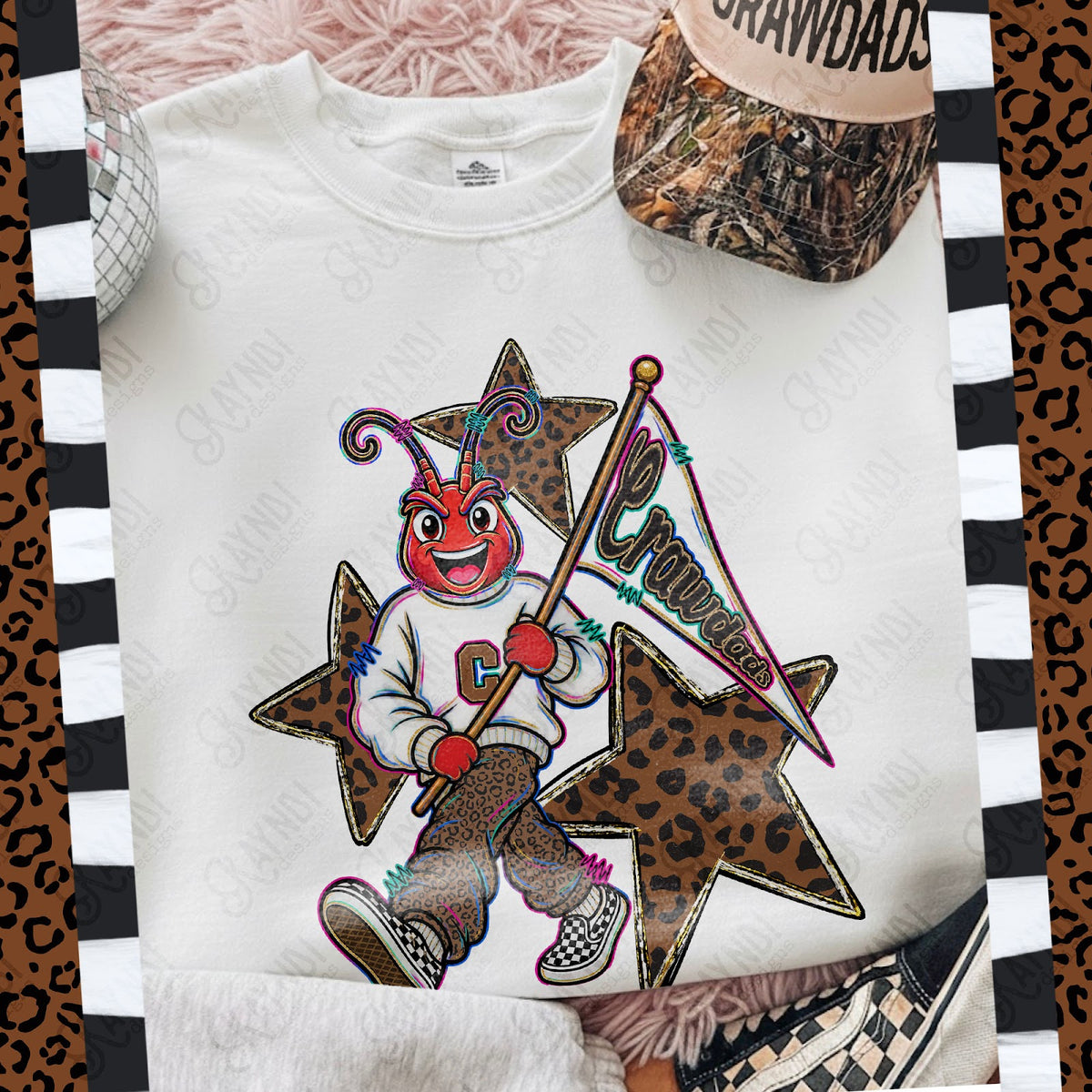Leopard Sweats Crawdads Top