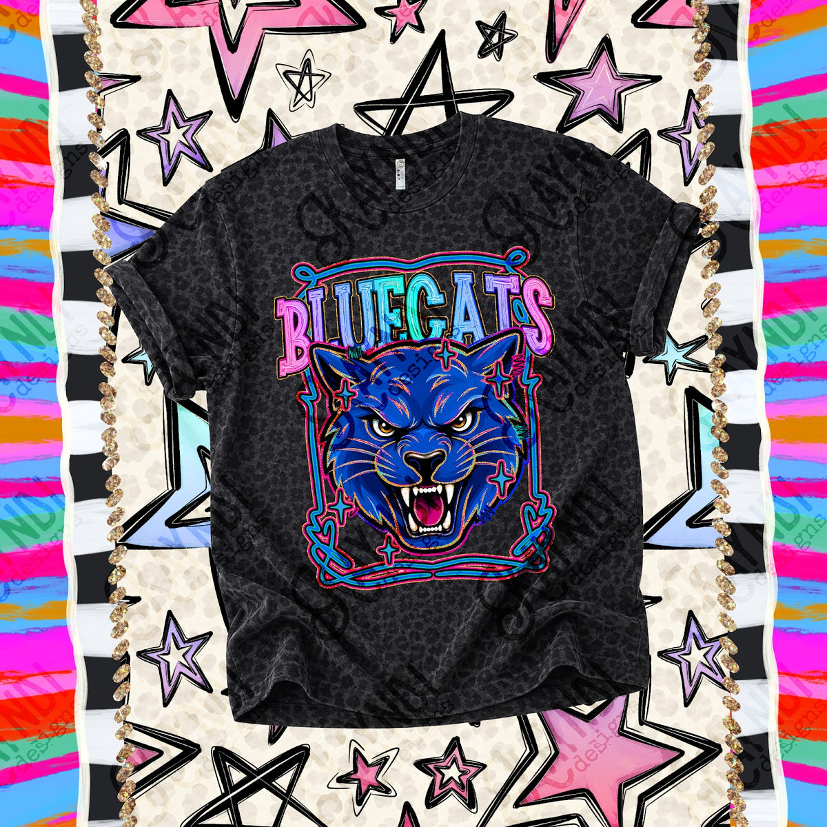 Retro Pop Bluecats Top