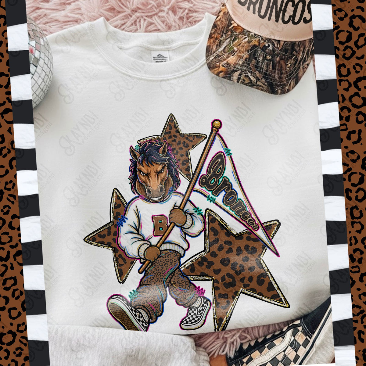Leopard Sweats Broncos 3 Top