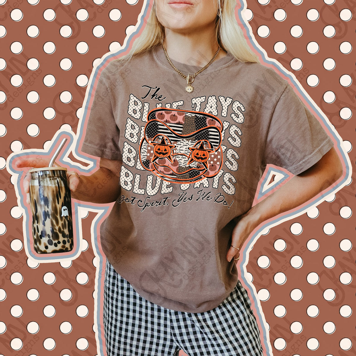 Patchwork Pumpkin Spirit Blue Jays 2 Top