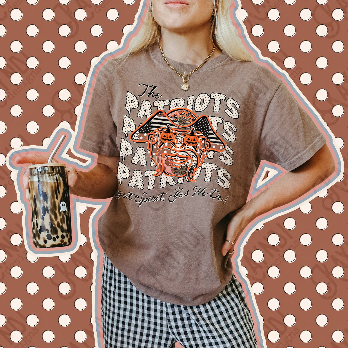 Patchwork Pumpkin Spirit Patriots 2 Top