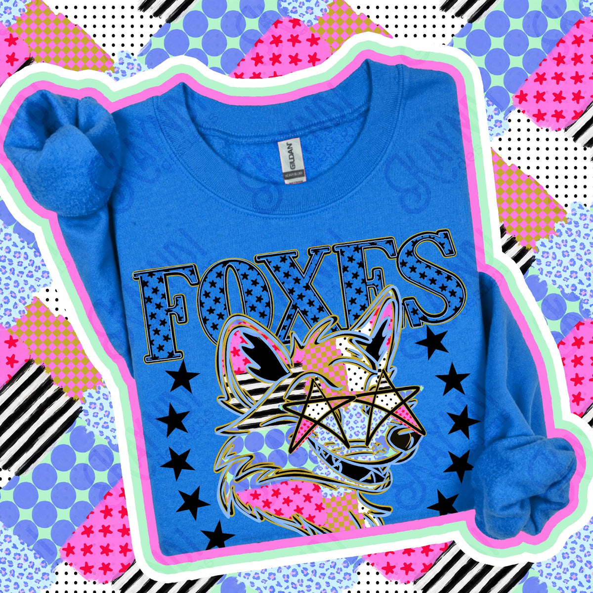 Patchwork Varisty Stars Foxes 2 Top