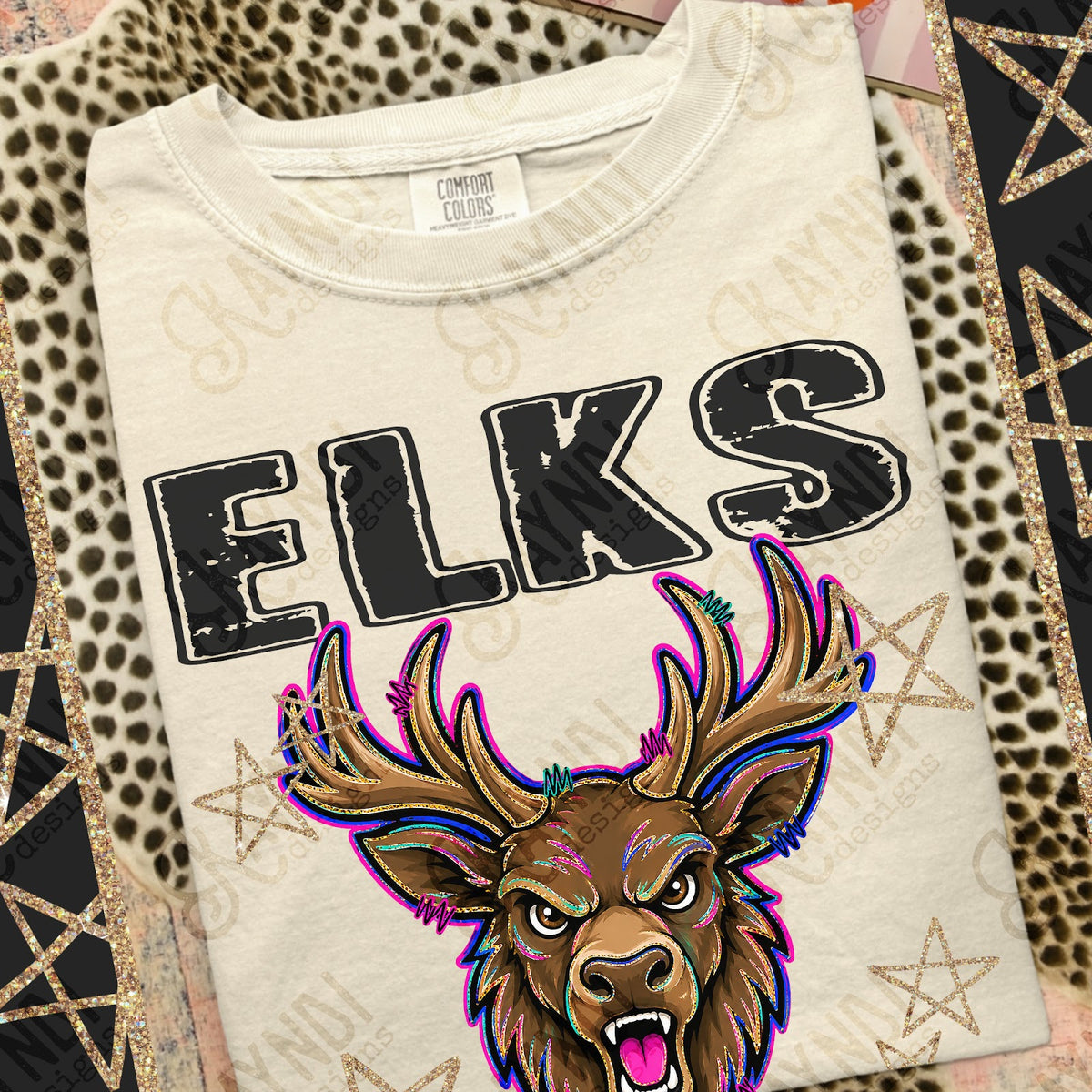 Grunge Varsity Elks Top