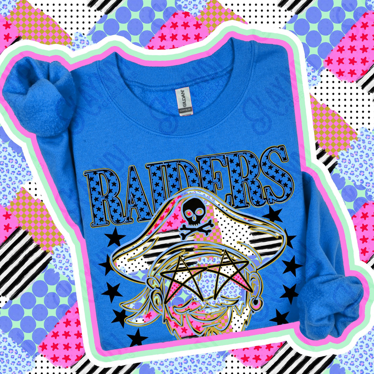 Patchwork Varisty Stars Raiders 3 Top