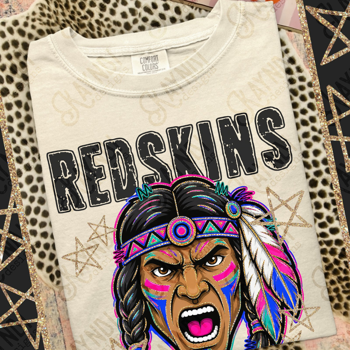 Grunge Varsity Redskins 4 Top
